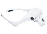 White Plastic Tattoo Accessories LED Lights Headband Eye Magnification Goggles