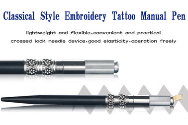 Metal Black Manual Eyebrow Tattoo Pen 18U Needle