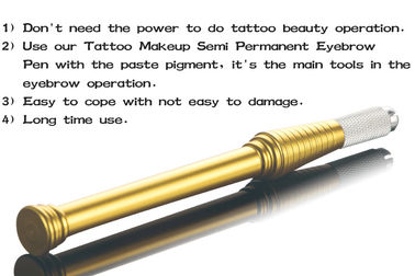 Gold Handmade Manual Tattoo Pen for Eyebrow and Lip Operation , Permanent Makeup Tools