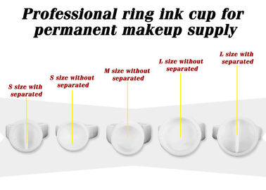 White Plastic Finger Ring Ink Cups For Permanent Makeup Supply