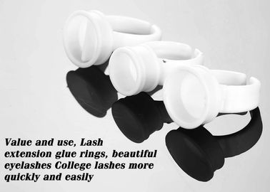 White Plastic Finger Ring Ink Cups For Permanent Makeup Supply