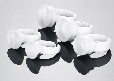 White Plastic Finger Ring Ink Cups For Permanent Makeup Supply