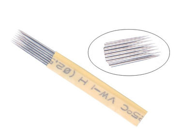 Scab Free Mist Eyebrow Tattoo Needles , Double Yellow Eyebrow Microblading