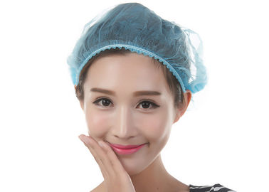 Disposable Hair Bonnets Non - woven Sterile Caps Blue Protective Medical Hat