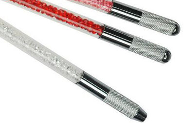 Crystal Mental Manual Tattoo Pen For Hair Stroking Curve Blade / Shading Round Blade