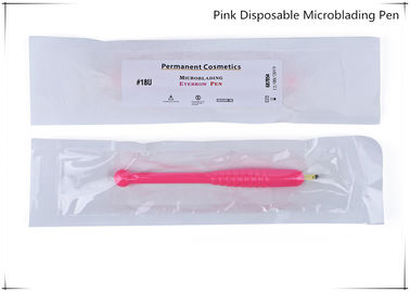 Pink Disposable Permanent Makeup Tools Manual Eyebrow Microblading Pen # 18 U Blade