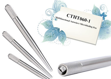 Silvery Multifunctional Autoclave Microblading Pen For Eyebrows Permanent Makeup