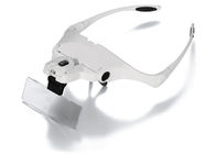 White Plastic Tattoo Accessories LED Lights Headband Eye Magnification Goggles