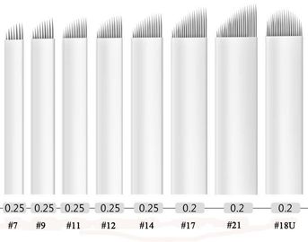 21mm Length Stainless Steel Microblading Needles Blade , 5 Blade Size Available