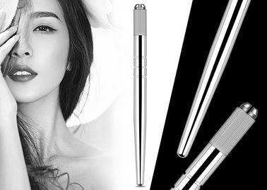 Professional Eyebrow Heavy Silver Microblading Manual Pen With Hairstroke Technology