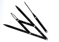 Microblading Tattoo Accessories 4 Prong Stainless Steel Black Mean Calipers With Eyebrow Pencil