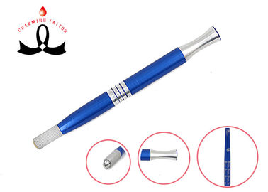 Blue Stainless Steel Permanent Makeup Manual Pen Tools For Eyebrow Tattoo