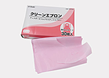 Pink Blue Anti - Fouling Oil Disposable Plastic Bibs Apron For Medical Devices