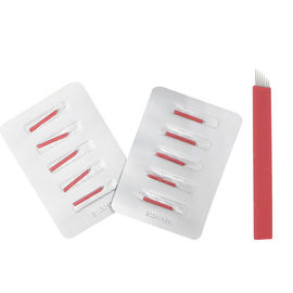 Red Tattoo Microblading Needles Gamma Ray Sterilization 3D Embroidery