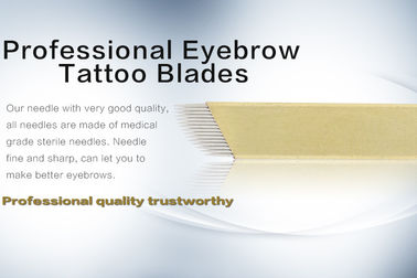 Professional Eyebrow Tattoo Needles Disposable Gold Eyebrow Microblading 14 Pin