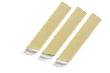 Professional Eyebrow Tattoo Needles Disposable Gold Eyebrow Microblading 14 Pin