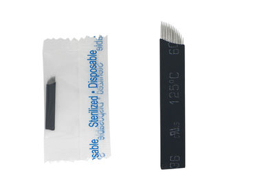 Black 14 Needle Microblading Needles For Permanent Eyebrow Tattoo