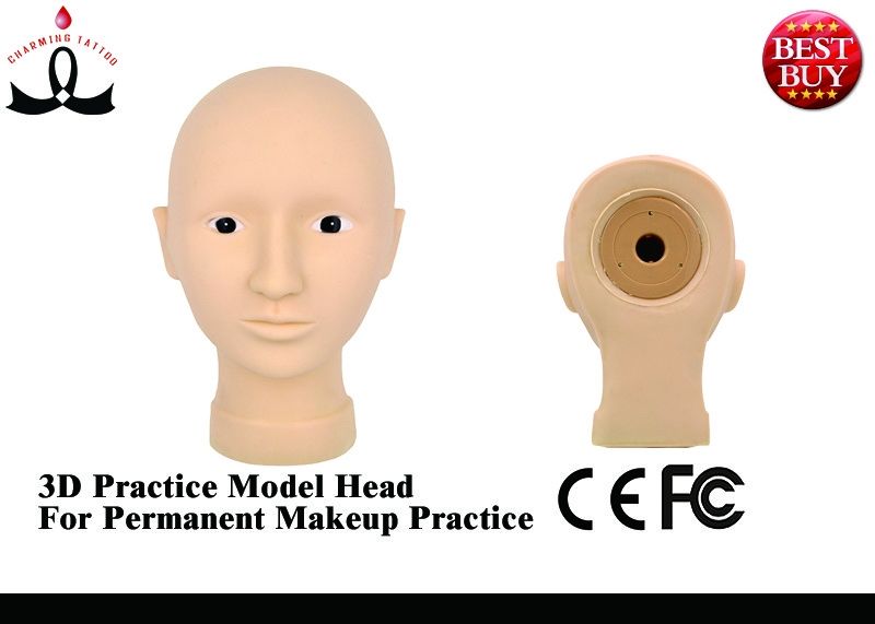 Skin Color Open Eyes Permanent Makeup Practice Skin Light Embroidery 3D Silicone Practice Model Head