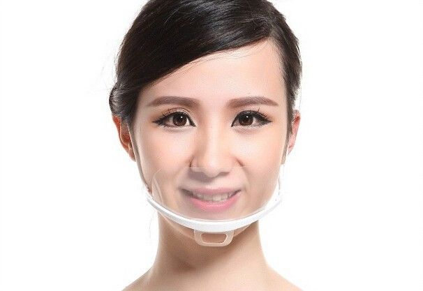 Transparent Eyebrow Tattoo medical Sanitary Plastic Mouth Cover Mask Reusable