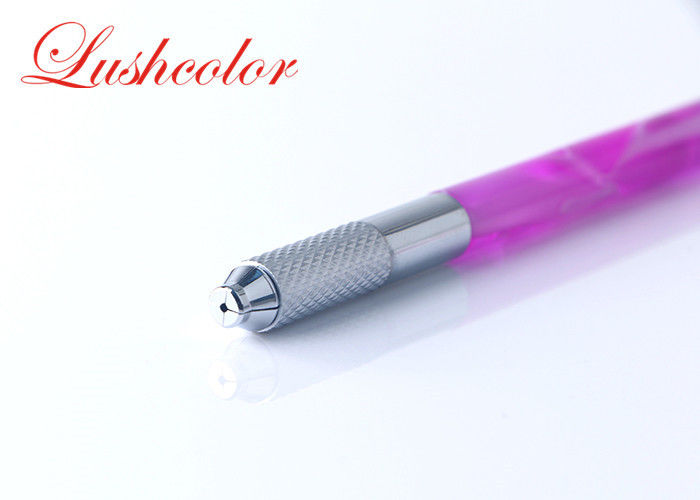 Purple 11.8 CM Permanent Makeup Tools Crystal Manual Tattoo Pen For Eyebrows
