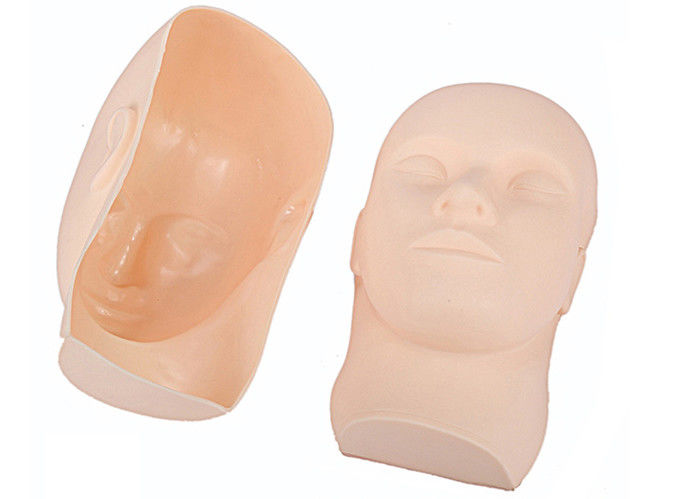Skin Color 3D Rubber Permanent Makeup Practice Skin Mask With Closed Eyes