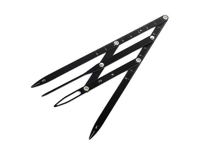 Microblading Tattoo Accessories 4 Prong Stainless Steel Black Mean Calipers With Eyebrow Pencil